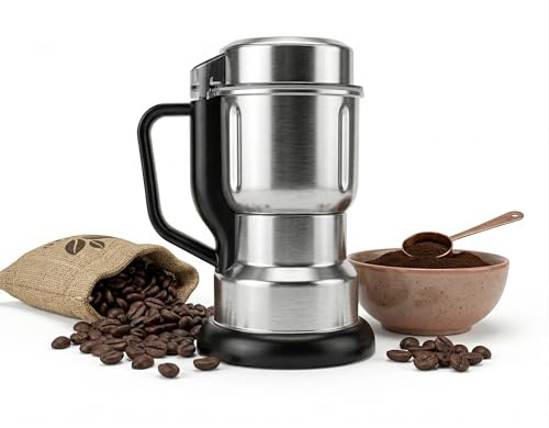 Home Vista Electric Coffee Grinder 150-300w - One-Touch Stainless Steel Coffee Bean Grinders for Espresso, Dry Herbs, Nuts, Grains and Spices Grinder for Kitchen