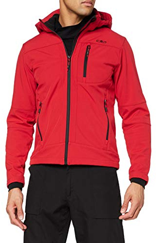 CMP - Giacca da uomo con cappuccio e zip, Ferrari-Nero, 58