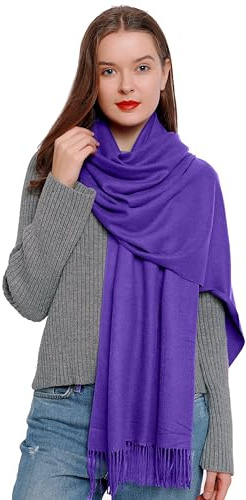 DonDon Sciarpa Donna Invernale Sciarpa Inverno Scialle Stola morbida e calda 185 x 65 cm - viola