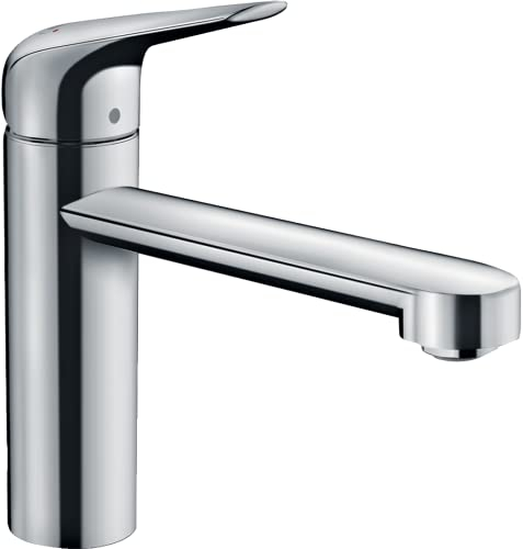 hansgrohe Küchenarmatur Focus M42, Wasserhahn Küche mit Auslauf Höhe 120 mm, wassersparend, 360° drehbar, 1 Strahlart, Chrom
