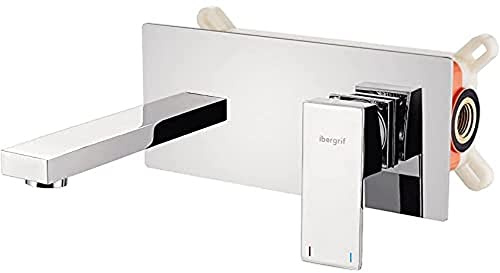 Ibergrif Atenas, Square Bathroom Tap, Concealed Basin Mixer, Chrome