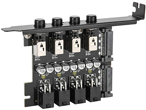 HDD Power Supply Switch Control Module with 4 SATA Cables | Internal Hard Disk Power Controller, Drive Switcher with 4 Power Cables for Desktop PC, SATA Power Switch for Computer