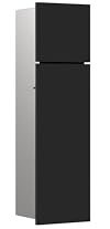 emco ASIS Pure infälld skåpmodul för toalettborstset, badrumsskåp med toalettpappershållare, högskåp med Push to Open-funktion, stopp höger, svart matt
