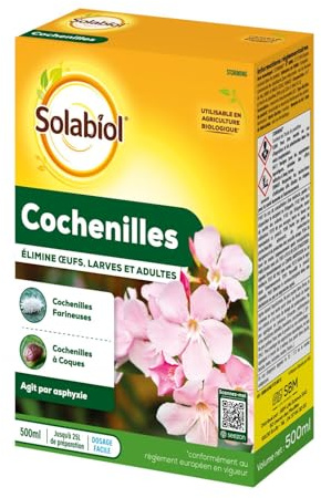 SOLABIOL Anti-Cochenilles - 25L de Solution - 500ml | Élimine Œufs, Larves & Adultes - Effets Rapides en 24/48h - Utilisable en Agriculture Biologique - SOCOC500