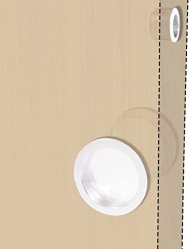 BricoShopping - Juego de manijas para puerta interior de madera con compartimento deslizante, kit sin cerradura empotrada, gancho llave y trinquete ciego, redondo, punta de acero (redondo, S/cerradura