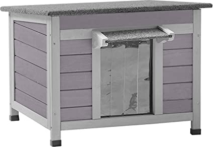 Aivituvin Wooden Cat House - Weatherproof Feral Cat House with Opening Top, Perfect for Outdoor Pets