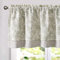 TOPICK Floral Kitchen Curtains 18 Inch Drop Small Cafe Curtains Blackout Double Layer Curtain Valance for Sink Living Room Cupboard Rod pocket 1 Panel Green on Beige