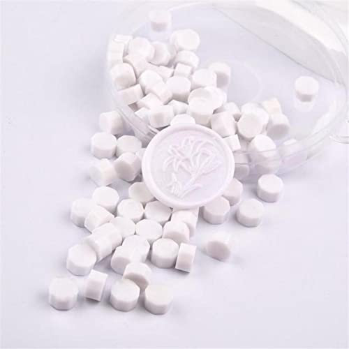 100 Teile/Schachtel Candy Farbe Siegellack Siegel Stempel Wachsperlen Sammelalbum Material Hochzeit Einladung Stempel DIY Stempel Dekoration-weiß 1-100St