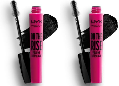 NYX Professional Makeup On the Rise Volume Liftscara, Wimperntusche für sofort geliftete Wimpern und Volumen, 10 ml, Farbe: Extreme Black (Packung mit 2)
