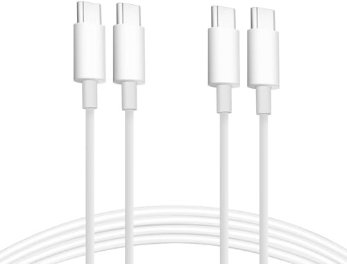 Lot de 2 Câble USB-C vers USB-C 2M 100W 5A Câble Chargeur Câble Charge Rapide Blanc pour Apple MacBook Pro, iPad Pro, iPhone 15, iPhone 16,Samsung Galaxy, Google Pixel, Xiaomi, Kindle