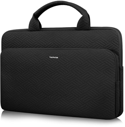 Arvok 15 15,6 16 Zoll Laptoptasche Schutzhülle mit Klein Fall für MacBook Air/MacBook Pro 15 16 inch, Wasserdicht Laptophülle mit tragegriff für HP/Dell/Lenovo/Asus/Acer/Samsung, Schwarz