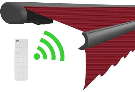 Arilco Elektrische Vollkassettenmarkise Kassettenmarkise Gelenkarmmarkise Markise Sonnenmarkise Sonnenschutz in vielen Farben und Größen wählbar in der Kassettenfarbe Anthrazit (4m x 3m, Salsa)