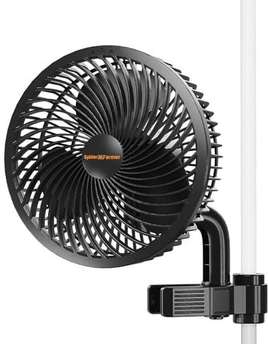 SPIDER FARMER Grow Ventilatore con clip, 10 velocità, motore EC, IP-44, protezione oscillante, ventola a clip per tenda da 10 W, clip fan Grow Tent