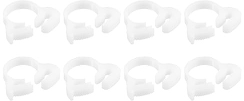 sourcing map Double Gripping Nylon Hose Clamps, 8pcs 16.3-18.1mm Adjustable Double Snap Grip Plastic Hose Clamp for Fuel Line Hoses Plumbing