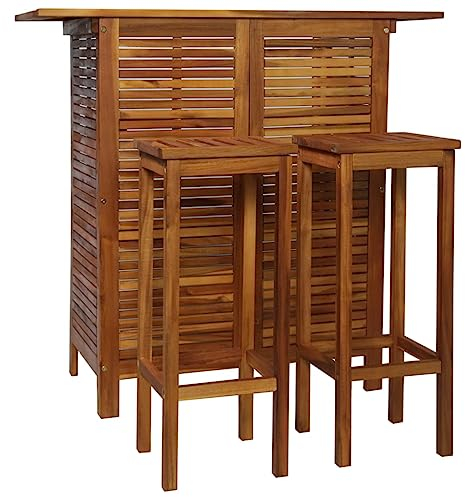 DYRJDJWIDHW Outdoor Kissen,gartenliege wetterfest,paletten,Bartisch und Stuhl-Set 3-TLG. Akazienholz MassivGeeignet für Garten, Swimmingpool, Wohnzimmer, Terrasse