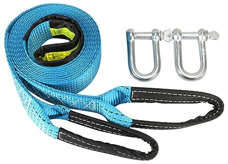 nmbhus 5 M Langes 8 Tonnen Abschleppseil Mit U-Haken-Schäkel Aus Hochfestem Nylon Mit Reflektierendem Licht for PKW-LKW-Anhänger (Color : 3M8T)