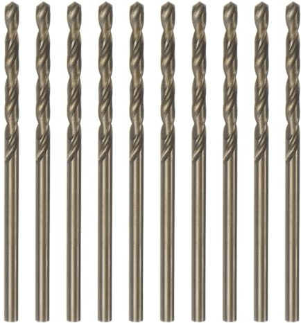 QUARKZMAN 10pz Punte da Trapano Jobber Cobalto 2,6mm / 0,102 Acciaio ad Alta Velocità HSS M35 Utensile Punta Elicoidale per Acciaio Inossidabile Rame Legno Plastica e Altri Materiali Duri