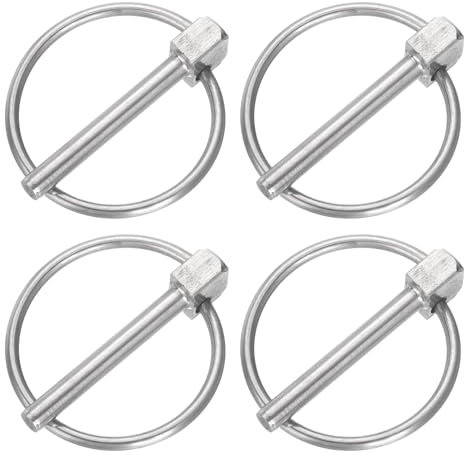 QUARKZMAN Perni Scatto Rotondi Acciaio Inossidabile, 4pz 3/16 x 1-3/8 per Barche, Kayak, Canoa, Rimorchio, Carrello, Camion Tosaerba, Argento