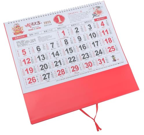 STOBOK Hängekalender Im Chinesischen Stil Wandkalender Aus Hochwertigem Dickem Papier Vollständiger Inhalt Mit Monddatum Und Genaumen Datum Dekorativer Kalender Für Haushalt Und Büro