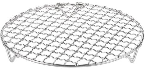 M METERXITY Cooling Rack, 7.1 Round Stainless Steel Baking Rack with 20mm Legs for BBQ/Cooking/Roasting/Grilling/Steaming/Drying, Wire Cooling Rack for Baking [Silver]