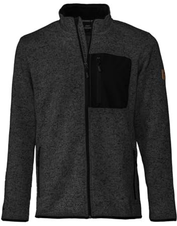 FORSBERG warme Strickjacke Herren mit Brusttasche - Weiches Strickfleece, Reißverschluss & Kragen, ideal für kalte Tage bei Freizeit und Arbeit