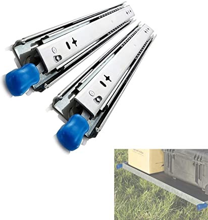 Coppia di Guide per cassetti per armadi, Kit di Riparazione per cassetti, Guide per cassetti in Metallo con Trave a Sfera per impieghi gravosi, Guida telescopica a Montaggio Laterale/Argento