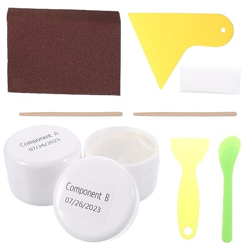 Gadpiparty Kit Riparazione Vasca e Piastrelle Bianco Senza Odore Riparazione Di Vernice Smalto Per Doccia Lavello Porcellana e Superfici Ceramiche Finitura Lucida e Resistente