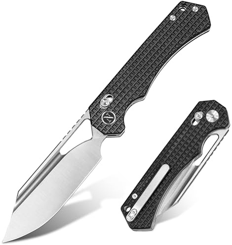 NedFoss COUGAR Klappmesser, 14C28N Stahl Taschenmesser mit Crossbar-Lock | 8.7cm Einhandmesser mit G10 Griff, Outdoor Messer mit Gürtelclip, Survival Messer für Alltag, Sammlung & Geschenk