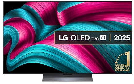 LG OLED55C55LA 55-Inch OLEDevo AI 4K UHD Smart TV, (α9 AI Processor Gen7, Dolby Atmos, Freeview Play and Amazon Alexa, 120Hz) [Model 2025]