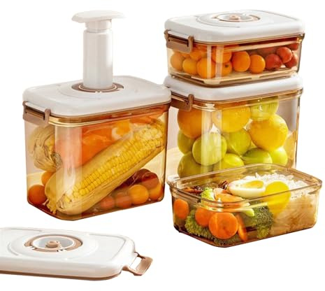 Vacuum Storage Container - Airtight Food Storage Container | Vacuum Seal Canister | Microwave-Safe Lunch Box With Pump | Refrigerator Sealed Jar For Kitchen Home Travel Restaurant Apartment Workplace