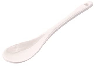 Cuillères à Soupe en Porcelaine 5 Pièces Blanches à Long Manche | Service Réutilisable, Design Traditionnel, pour Soupe Miso et Ton, Usage Restauration et Boutique