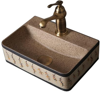 CYQQRDZSW Lavabi da Appoggio per Bagno, Lavabo Bagno in Ceramica con Rubinetto, Lavandino Bagno da Appoggio in Pietra per WC/Bagno/Bagno