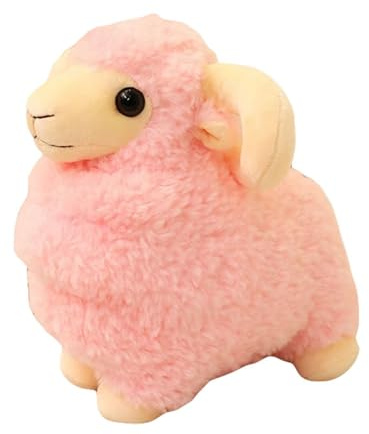 TROYSINC Plüschtier Kuscheltier Weiches Schaf Plüsch mit niedlicher Form, ideal als Kuschelkissen, Kinderzimmer Deko & Geschenk für Mädchen (25cm,Rosa)