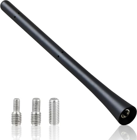 Antena Coche Radio Coche Negra 17 cm, Antena Universal FM Dab con 3 Tornillos M4 M5 M6, Compatible con Vehículos