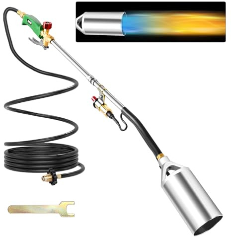 Sondiko Propane Torch Weed Burner,Heavy Duty Blow Torch, High Output Weed Torch with 11.5FT Hose, Weed Torches for Outside(Propane Tank Not Included)