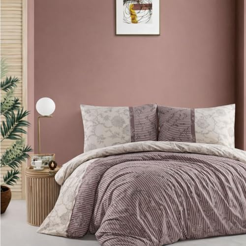 ZIRVEHOME Bettwäsche 240x220 cm. 3-teilig Set Baumwolle Bettbezug 240 x 220cm Baumwolle, Kissenbezug 80x80cm Renforcé Bettwäsche-Sets 240 x220 mit Reißverschluss, DianaP1