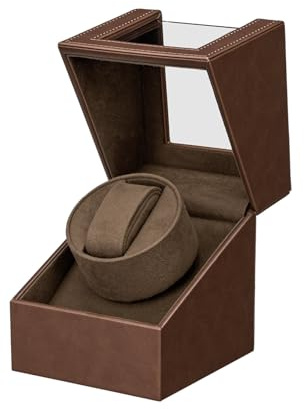 Mcbazel Automatik Uhrenbeweger 1 Uhr aus PU-Leder, Leiser Watch Winder für Automatikuhren – Uhrenbeweger mit Japanischem Motor