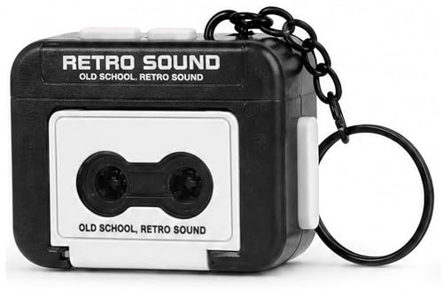 Tejpinspelare, mini bandinspelare retro nyckelring bärbar musikspelare med inspelningsfunktion för kvinnor män, svart