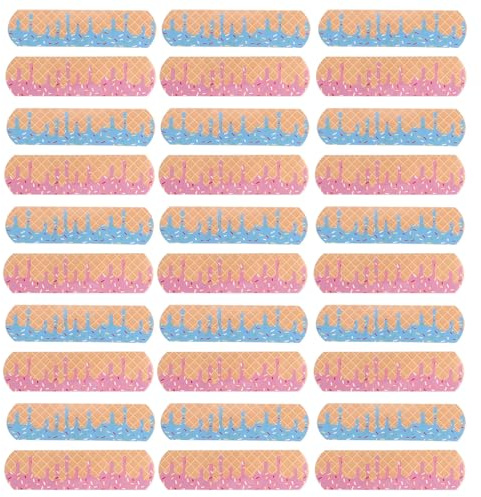 Vaguelly 60pcs Cute Ice Cream Adhesive Bandages for Comfortable Wound Protection, Lightweight and Breathable Non-Woven Fabric, for Sports Training Sessions and Travel, Cartoon Style