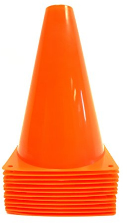 Dondor Enterprises Sports Training Cones, 7 Inch, 1 Dozen Multipurpose Orange Sports Cones