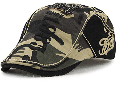 Kuyou Gatsby Schirmmütze Kappe Sportmütze Newsboy Camouflage Flat Cap (Armeegrün)