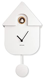 Karlsson Kuckucksuhr Modern Cuckoo ABS - Weiß - 41x8,5x21,5cm - Platz - Thermoplast - Wanduhr Modern Wohnzimmer - Wanduhren - Kuckucksuhr