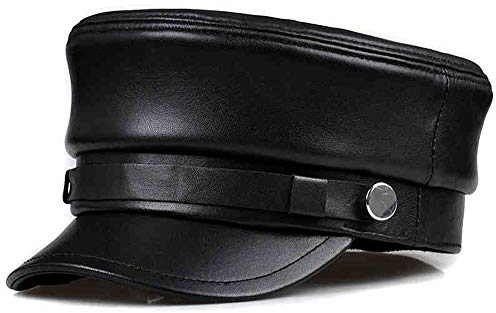 DongBao Elbsegler Mütze Blau für Herren Damen | traditionelle Kapitänsmütze mit Innenfutter | Matrosenmütze aus Leder |Schirmmütze, kurzem Visor