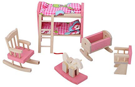 1:12 Miniaturmöbel-Set, Puppenhaus Mini Lifelike Simulation Holzmöbel-Set inklusive Sofa Bad Wohnzimmer Küche(5)