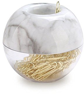 Perfit 100 Stück Gold Büroklammern mit Eleganten Magnetischen Marmor Clip Schachtel, 28mm Büroklammern