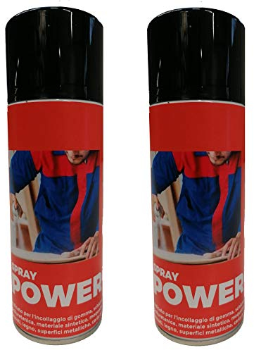 TENDAGGIMANIA Colla per Legno, Tessuti Power Spray con Valvola Regolabile, Adesivo Forte, Asciugatura Rapida- Colla Spray per Tessuti anche per gommapiuma, scarpe, plastica - 400 ml (2 pezzi)