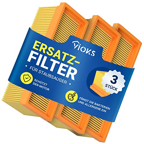 Filtro a pieghe piatto, 3 pezzi di ricambio per aspirapolvere Kärcher 6.414-498.0, filtro Hepa, filtro lamellare, accessorio di ricambio