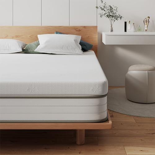 Frideko Double Memory Foam Mattress Topper, Mattress Topper Double Bed With High-Density Foam, Washable & Removable Zipped Cover, Pain Relief (135x190x11cm)