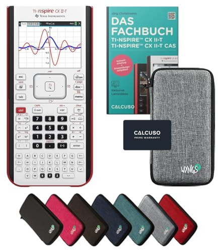 TI-Nspire CX II-T inkl. Schutztasche Hellgrau & Fachbuch (160 Seiten, 17x24cm) – Grafikrechner – Smart Set