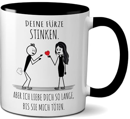 TassenKing Tasse mit Spruch - Deine Fürze Stinken - Bestes Kaffeetassen für Ihn - lustige Geschenke für Männer - Furzen Büro Becher Geschenk - Kaffeebecher (weiß/schwarz)